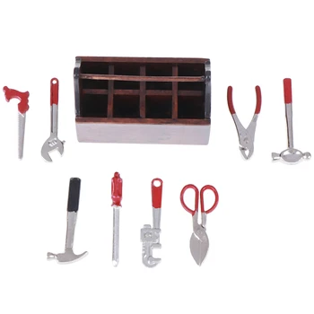 1:12 Babaház Tartozékok Mini Toolbox Kézzel készített DIY Mini babaház Bútorok Modell Eszközök, Készletek