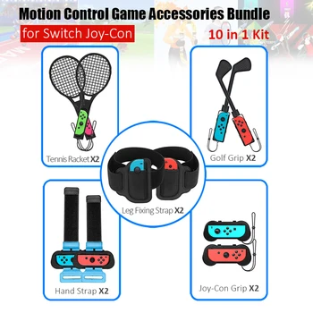 10 az 1-ben Motion Control Játék Tartozékok Nintendo Kapcsoló Golf Club/Tánc Karszalag Set/Teniszütő az NS Kapcsoló OLED
