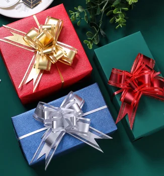 10 Karácsonyi Ajándék Wrap Húzza Íjak karácsonyfa Szalagok Új Év Navidad Dekoráció Otthon, Esküvői Autó Dekoráció, Kézműves Íjak