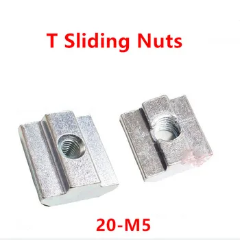 100-as 20-M5 T csúszó nuts blokk M5 tér dió cink bevonatú szénacél 2020-as sorozat slot 6 Alumínium Profil Tartozékok