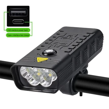 10000mAh Kerékpár Lámpa USB Újratölthető 3000 Lumen Kerékpár Fényszóró 5T6 Szuper Fényes LED Zseblámpa Első Lámpák, Hátsó Hátsó Lámpa