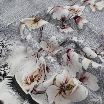 142*137cm/db Elegáns magnolia digitális festmény mintás jacquard szövet ruha telas por metrók tissu vestidos tela ruhával DIY
