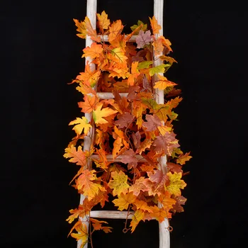 180cm Mesterséges Juhar Szőlő Őszi Maple Leaf Hamis Garland Növények Esküvői Buli lakberendezés Halloween Dekoráció