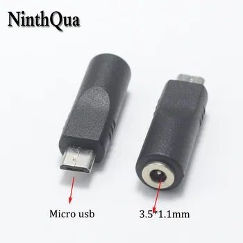 1db Micro USB Férfi Dugó 3,5*1.1 mm Női DC tápfeszültség-csatlakozó Töltő Csatlakozó
