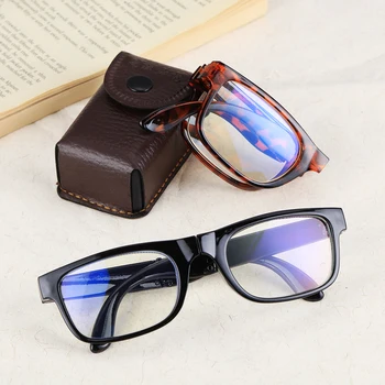 1DB Mini, Hordozható, Összehajtható Olvasó Szemüveg Esetben Unisex Divat Kompakt Anti Kék Fény Olvasók Presbyopic Szemüveg+1.0~4.0