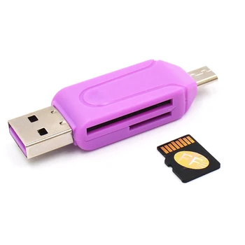 2 Az 1-ben Micro USB OTG USB 2.0 Adapter Memória Kártya Olvasó USB-telefonmellék Fejlécek 2.0 SD/Micro SD / TF Kártya Átalakító