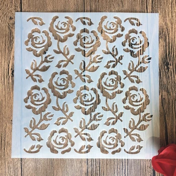 20 *20 cm-es méret DIY Rose kézműves mandala penész a festmény stencil lepecsételt fotóalbum dombornyomott papír kártya, fa, szövet -, fal -,