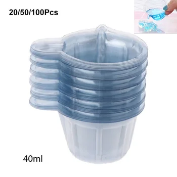 20/50/100 40ML Műanyag Eldobható Poharak Adagoló DIY Epoxi Gyanta Ékszer Készítés Eszköz