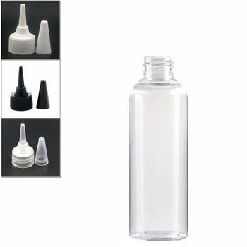 200ml üres műanyag palackot, tiszta pet palack átlátszó/fehér/fekete, Twist Top Caps hegyes szája felső fedél