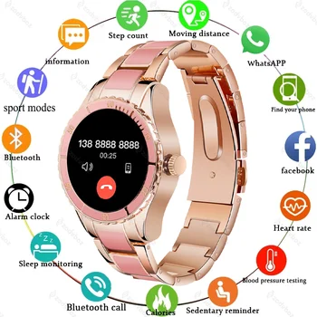 2021 Bluetooth Hívás Okos Nézni a Nők, pulzusszám, Vérnyomás Monitor zenelejátszó DIY Egyéni Tárcsa Hölgyek Smartwatch A Telefon