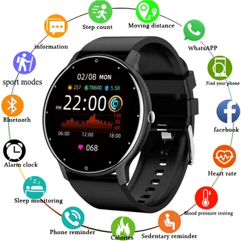 2021 Smartwatch Teljes Érintőképernyős Karóra Sport Fitness Tracker IP67 Vízálló Bluetooth Multi-Tárcsa Intelligens Karóra Férfiaknak a Nők