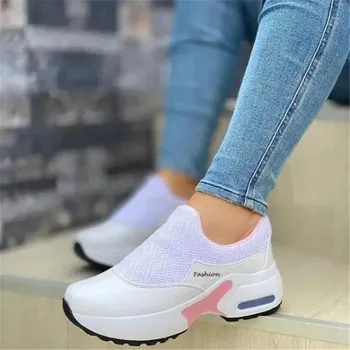 2021 Új Divat Női Alkalmi cipő, Platform egyszínű Lakások Női Cipő Alkalmi Lélegző Ékek Női Sétáló Cipők