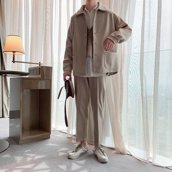 2021 Új Férfi Alkalmi Laza Kosztüm Blézer Kabát Japán Koreai Férfi, Stílus Streetwear Vintage Divat, Öltöny, Kabát, Felsőruházat