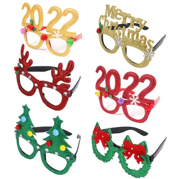 2022 Új Év Szemüveg Boldog Karácsonyi Dekoráció Az Otthoni Party Díszek, Karácsonyi Szemüveg Navidad 2021 Noel szilveszter gyerekek Ajándék
