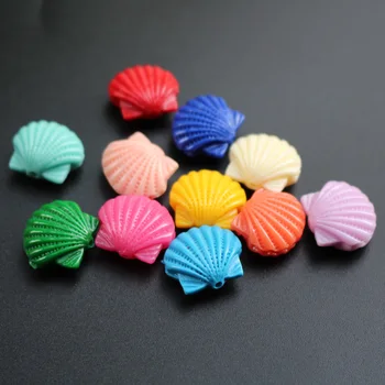 20db 11mm 16mm Mesterséges Korall Shell gyöngyök Cabochon Divat Gyöngyök 11colors DIY Ékszer készítés, Fényes Keresztül Lyuk