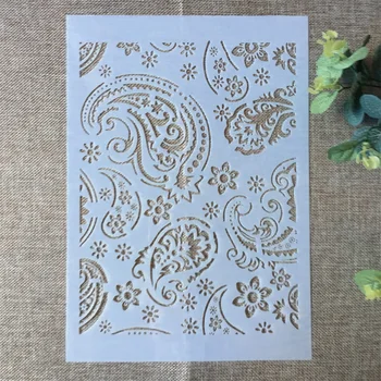 29*21 cm Kör alakú Levelek DIY Rétegződés Stencil Festmény Scrapbook Színezés Dombornyomás Album Dekoratív Papír Kártya Sablon