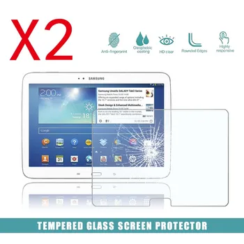 2db Tabletta Edzett Üveg Képernyő Védő Fedél Samsung Galaxy Tab 3 10.1 p5200 GT-P5210 Teljes Lefedettség Képernyő