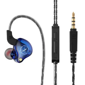 2x 3,5 mm-es Univerzális, Kettős Mozgó Tekercses Quad-Core In-Ear HiFi Bass Vezetékes Fülhallgató