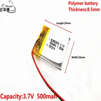 3.7 V,500mAH,802525 852526 polimer lítium-ion / Li-ion akkumulátor, GPS,mp3,mp4,mp5,dvd,bluetooth,modell, játék mobil bluetooth