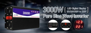 3000W Invertor Tiszta szinuszos Inverter Digitális LED Kijelző 12V/24V, Hogy 220V 50 HZ Transzformátor Power Inverter Kínálat