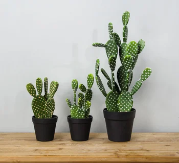 32cm/40cm Kaktusz Mesterséges pozsgás növények, Műanyag Opuntia Ál Zöld, Sivatagi Növények Nagy virágkötészeti Otthon Kert Deco