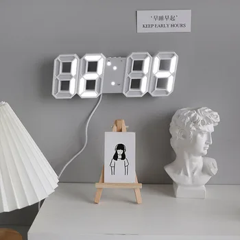 3D LED Digitális falióra Celsius Éjszakai Fény Kijelző Asztal Asztali Ébresztőóra, Nappali, Hálószoba Dekoráció
