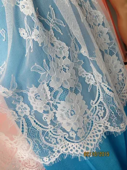 3meter Finom puha háló fehér szempilla csipke DIY ruha varrás kellékek esküvői ruha anyag