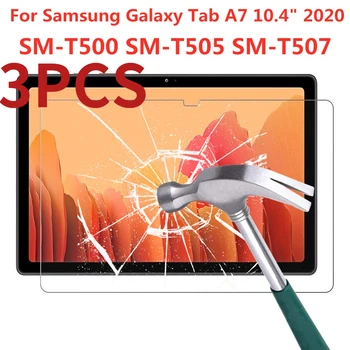 3PCS Edzett Üveg Samsung Galaxy Tab A7 10.4 a Tablet, a Képernyő Védő SM-T500 T500 T505 T507 Buborék Szabad Védőfólia