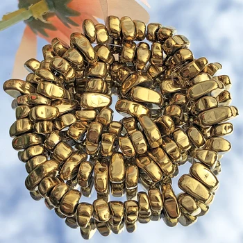 4-8mm Természetes Kő Aranyozott Hematit Szabálytalan Kavics, Kő Távtartó Laza Gyöngy Ékszerek Készítése Diy Gyöngy Karkötő Megtalálása