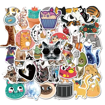 50 Db Aranyos Macskák Állat Graffiti Matrica Vegyes Stílusú Játékok Bőrönd Laptop Motor Csomagokat Autó, Robogó, Gördeszka Matrica LD