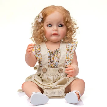 55Cm Teljes Test Szilikon Újjá Kisgyermek Lány Hercegnő Sue-Sue-Kéz Részletes Paiting Gyökeres Haj Vízálló Játékok Lányoknak