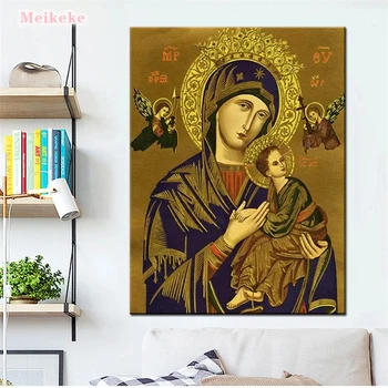 5D DIY Gyémánt Festmény Vallás Szűz Mária Ikon Gyémánt Hímzés Vallási Teljes Négyzet Gyakorlat Mozaik Festmény Madonna