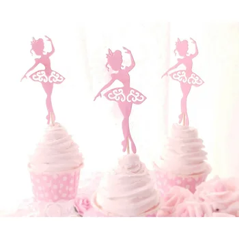5db Rózsaszín Táncoló Lány Balerina Cupcake Toplisták Hercegnő Torta Dekoráció Esküvői Baba Zuhany Születésnapi Party Dekorációk, Ajándékok