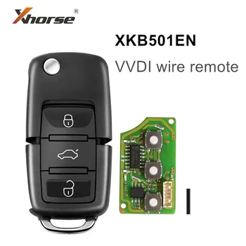 5db Xhorse XKB501EN 3 gombos Vezetékes Univerzális Vezeték Távoli Kulcs B5 Típusú Xhorse VVDI Kulcsfontosságú Eszköz/VVDI2 VW
