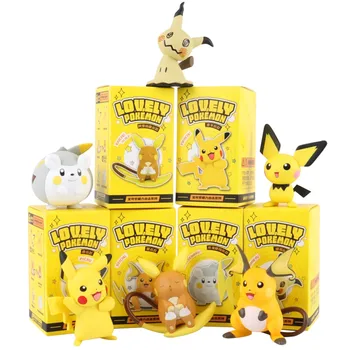 6db/Set Pokemon Figurákat Vak Doboz Pikachu Raiciu Pokémon Anime figurát Modell Babák Játék, Ajándék