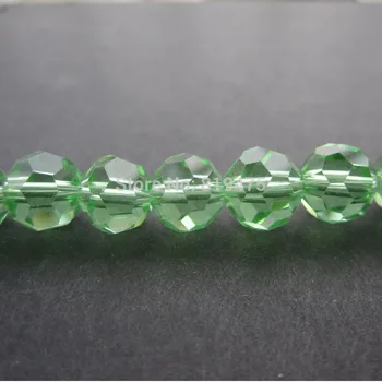 (72 db/sok), 8 mm-es Üveg kristály gyöngy Csiszolt Disco Gyöngyök Fény Zöld színű ékszer készítés