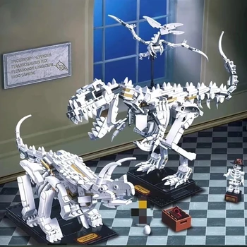 910 db dinoszaurusz polc Tyrannosaurus csontváz modell puzzle összerakását építőkövei kreatív összeszerelés STEAM játék gyerekeknek ajándék