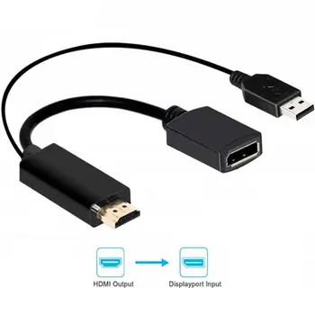 A 4K USB Powered HDMI-kompatibilis Férfi-DP Display Port Női Átalakító Adapter Eszközök Laptop HDTV Monitor