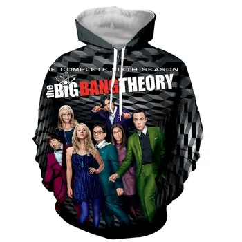 A Big Bang Theory 3d Nyomtatott Kapucnis Férfi/nő Vicces Új Divat Pop, Hip-hop, Hosszú Ujjú Pulóver Túlméretes Felső