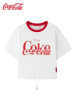 A Coca-Cola Coca-Cola hivatalos pamut, rövid ujjú sport alkalmi húzózsinórral rövid kényelmes, laza pár kerek nyakú póló