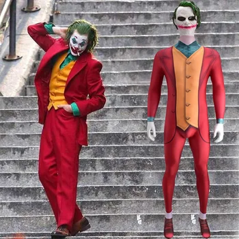 A Film Joker Joaquin Phoenix Arthur Fleck Cosplay Jelmez Halloween Bruce Wayne Zentai Kezeslábas Halloween Jelmez Body