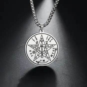 A forma Antik Tetragrammaton Ötágú Pentagram Medál Charm Nyaklánc Wicca Talizmán Pagen Amulett Ékszer