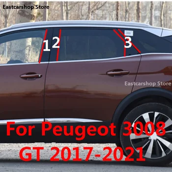 A Peugeot 3008 Mk2 GT Autó B C Pillér Középső Középső Oszlop PC Ablak Dekorációs Szalag PC-Matrica 2020 2021 2019 2018 2017