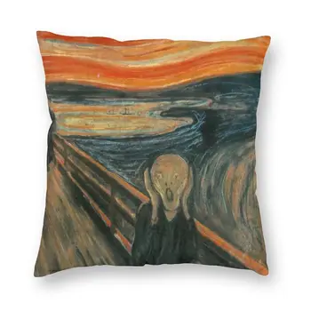 A Sikoly Által Edvard Munch párnahuzat 40x40 Dekoráció Nyomtatás Híres Festmény Párnát Esetben a Kanapé Autó Ülés Két Oldalán