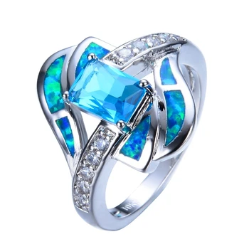 A Szép Nő Kék Gyűrűk Köbös Kristály Gyűrű Esküvő, Eljegyzés, Zenekarok Divat Ékszerek Karácsonyi Ajándék Tartozékok