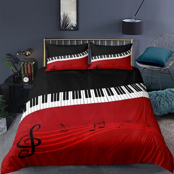 A zongora a Zene Megjegyzés Nyomtatott ágyneműgarnitúra 3D-s Luxury Bed Set Szolgálja Felnőttek, Gyerekek paplanhuzat Párnahuzat Twin Királynő King size