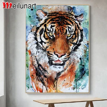 Absztrakt színes tigris 5d diy gyémánt festmény teljes négyzet, kör fúró gyémánt hímzés eladó lakberendezési AS1284