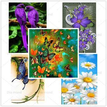 Absztrakt Állatok Gyémántokkal Hímzett Wall Art Festmény 5D Diy Teljes Gyakorlat Pillangó, Virág, Gyémánt-Mozaik lakberendezési Ajándék