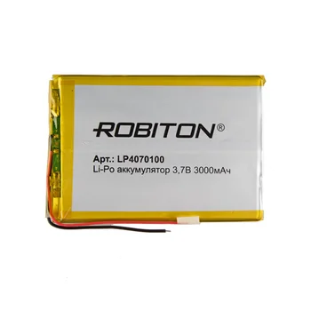 Akkumulátor LP 4070100 robiton Li-Pol 3.7 v-os 3000 mAh Li lítium-ion polimer, PRIZMA milliamperes óránként mA h 3,7 3,7 v li-po akkumulátor tároló akb 3.7 v-os 3000mAh fejhallgató videó felvevő Tabletta játékos védelem