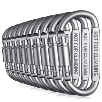 Alumínium Karabiner, D-Gyűrű Kulcstartó Klip Zár Erős Fény Kemping Kulcstartó Snap Horog Szabadtéri Utazás 8cm